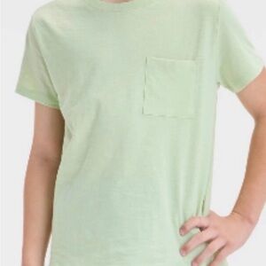 Cat & Jack Light Green Boys' Short Sleeve Pocket Tee